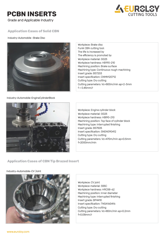 Inserti PCBN Euroloy